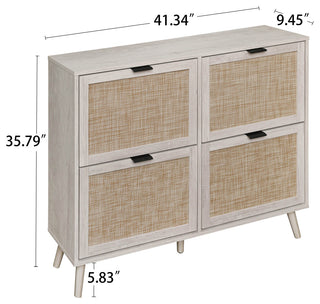 Gewnee Freestanding Modern Shoe Storage Cabinet, White