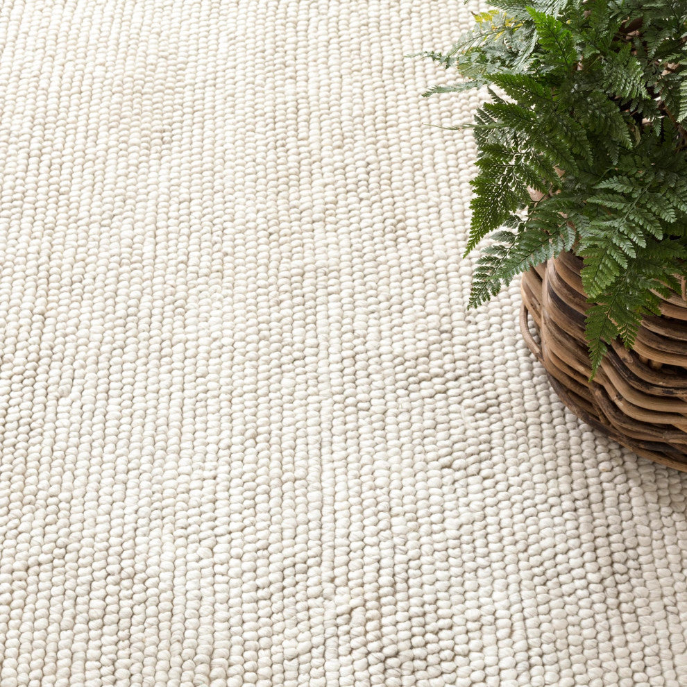 Dash & Albert Niels Ivory Handwoven Wool/Viscose Rug, Ivory, 8' x 10'