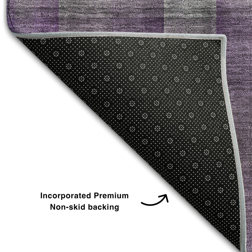 Premium Machine Washable Mayfield AMF548 Purple 3' x 5' Rug