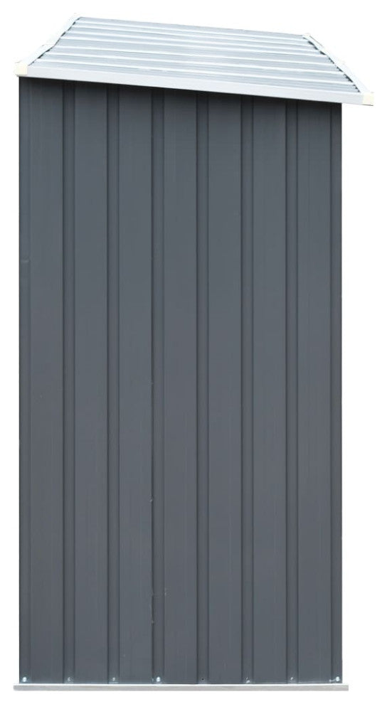 vidaXL Firewood Rack Log Storage Holder Stand with Roof Galvanized Steel 129.9"