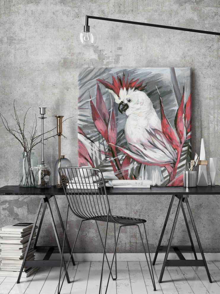 "White Cockatoo I" Painting Print on Wrapped Canvas, 40"x40"