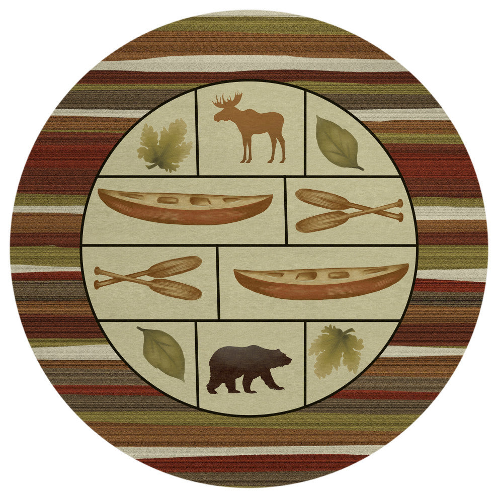 Indoor/Outdoor Excursion EX3 Canyon Machine Washable 8' x 8' Round Rug