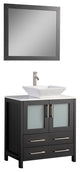 Vanity Art Vanity Set With Vessel Sink, Espresso, 30", Led Sensor-Switch Mirror