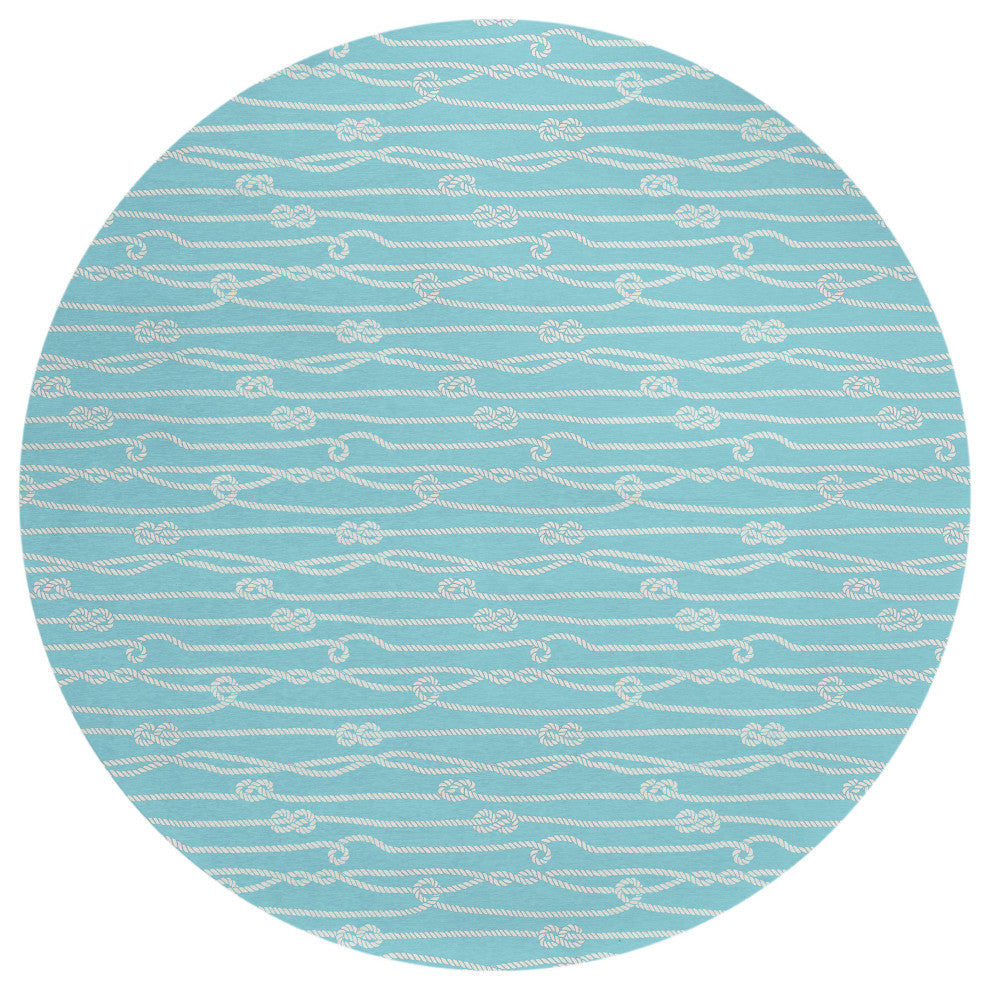 Indoor/Outdoor Harbor HA7 Lagoon Machine Washable 8' x 8' Round Rug