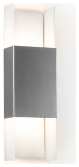 Ansa Outdoor LED Sconce, Marine Grade Brushed Stainless Stee, Soft White