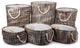 Paper Straw Round Storage Baskets, Set of 6, 15.5 x 18 inches, Brown