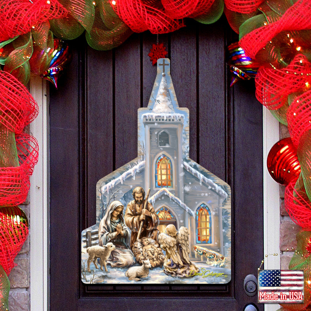 Nativity at the Chapel Wall and Door Hanger by Dona Gelsinger