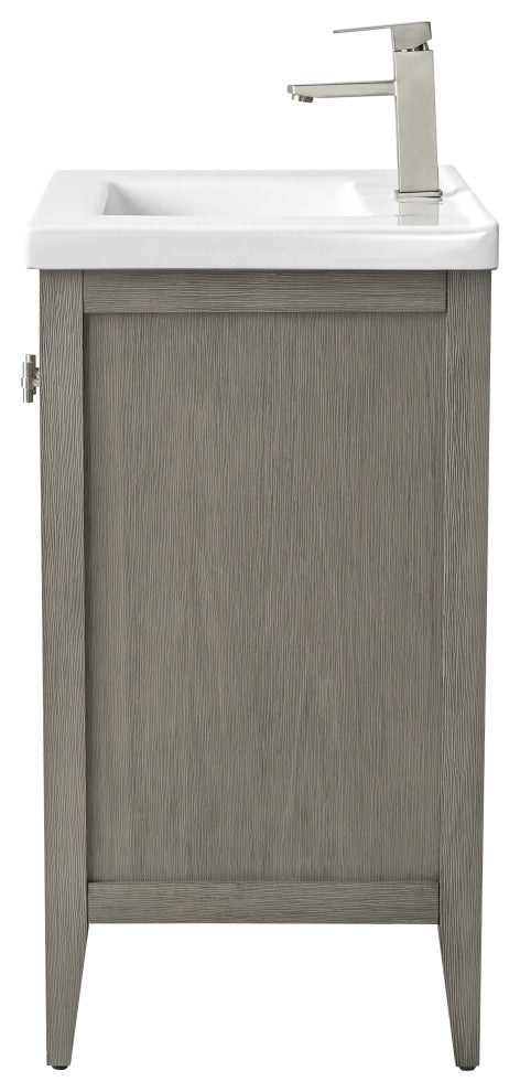 Vanity Art Freestanding Vanity, Driftwood Gray, 24", Single Sink, Brushed Nickel