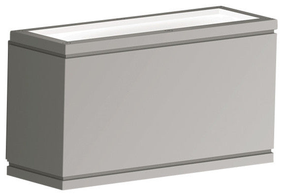 WAC Lighting Rubix Outdoor Rectangular Up and Down Wall Light, Brushed Aluminum