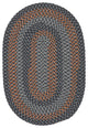 Colonial Mills Walden WN43 Charcoal/Orange Wool Area Rug, Round 12'x12'