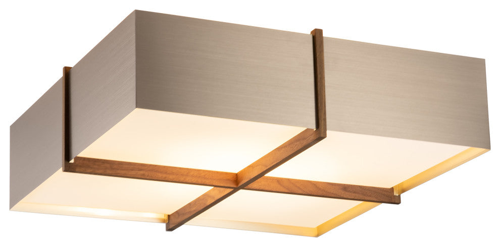 Veram Flushmount LED, Walnut, Brushed Rose Gold, 18, 4000k