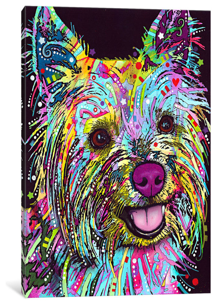 "Yorkie" Wrapped Canvas Art Print, 26x18x1.5