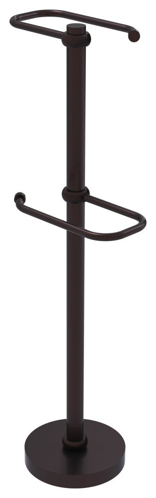 Free Standing Two Roll Toilet Tissue Stand, Antique Bronze