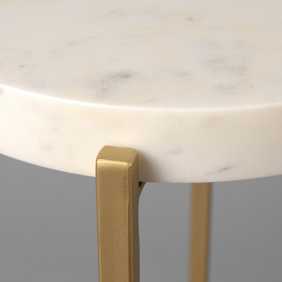 Avenlee Round Marble Side Table, Small