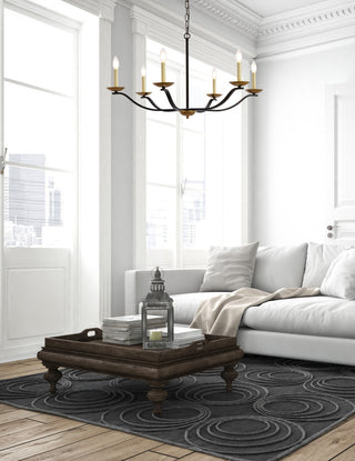 Tobias 36" Pendant, Black and Brass