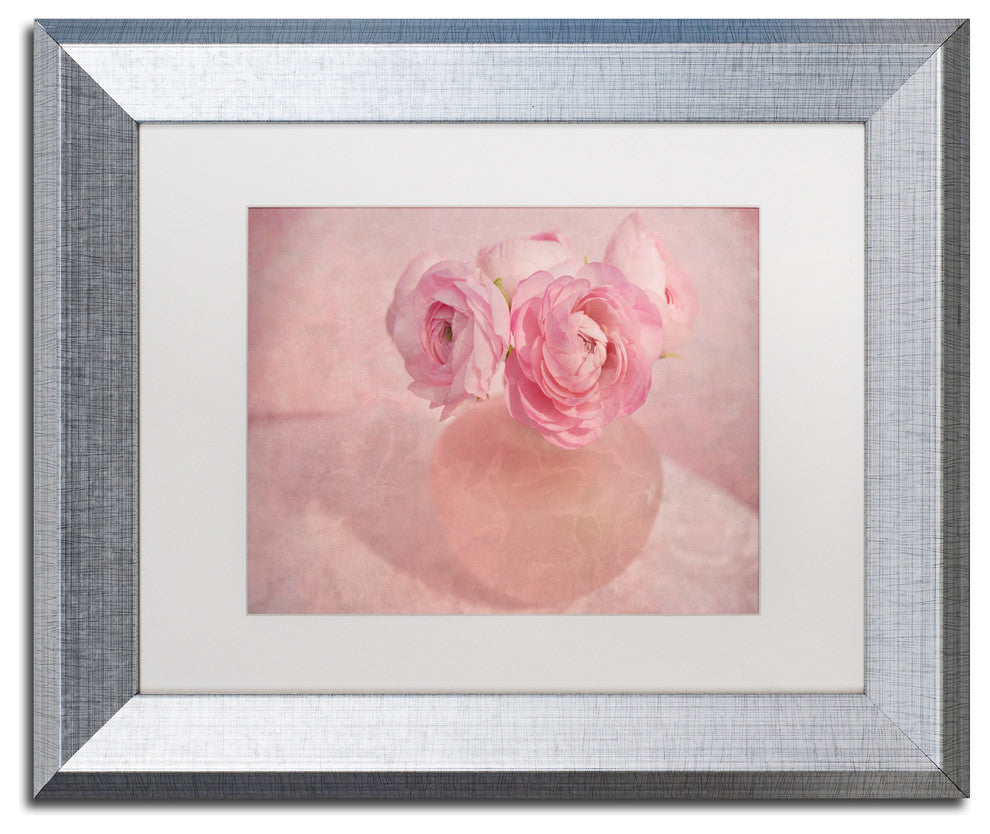 Cora Niele 'Pink Ranunculus Bouquet' Matted Framed Art