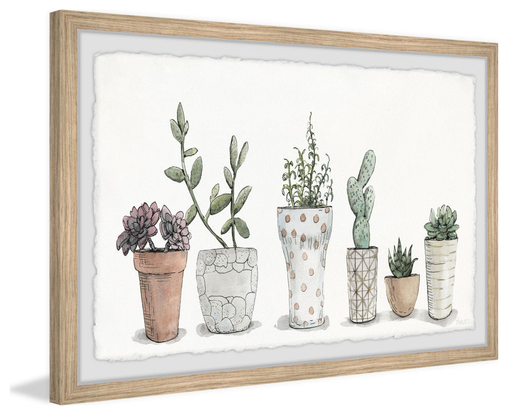 "Decorative Plant Vases" Framed Painting Print