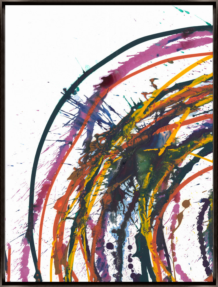 36x48 Couleurs Primaries II, Framed Artwork, Espresso