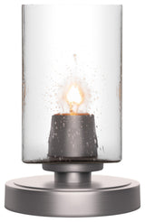 Luna 1-Light Table Lamp, Graphite/Square Clear Bubble