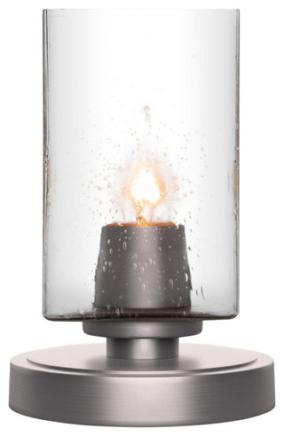 Luna 1-Light Table Lamp, Graphite/Square Clear Bubble