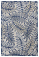 5' X 8' Ivory And Blue Floral Indoor Outdoor Area Rug