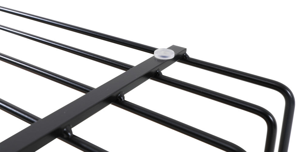 LeisureMod Walden Rectangular Coffee Table Powder Coated Steel Frame, Black