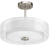 3-Light Semi-Flush Mount, Brushed Nickel