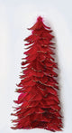 16" Feather Tabletop Christmas Tree With Glitter Tips, Red