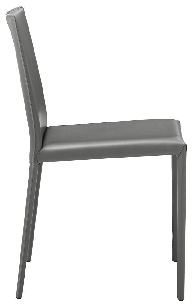 Elite Living Prima, Set of 2, Mid-Century Modern Dining Chair, Gray