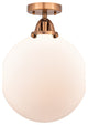 Beacon Semi-Flush Mount, Antique Copper, Matte White, Matte White