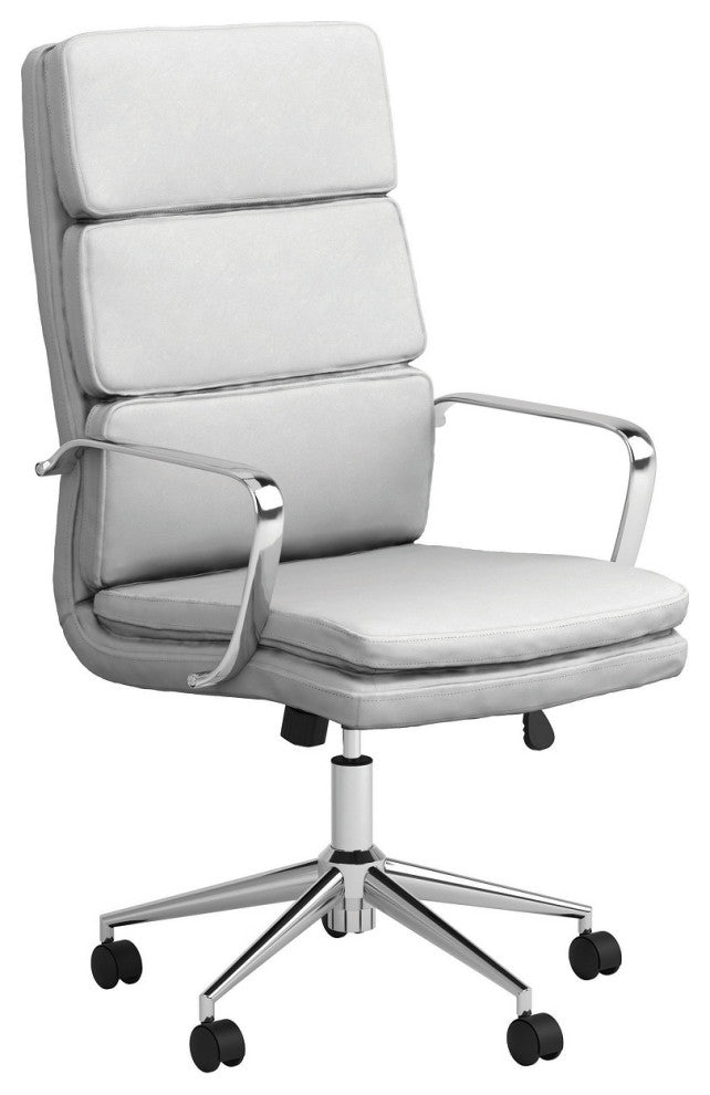 High Back Upholstered Office Chair, White