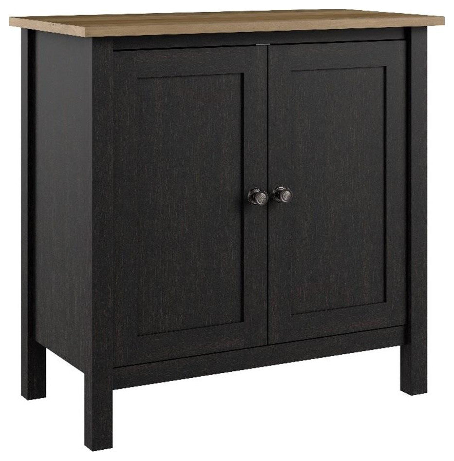 Mayfield Accent Storage Cabinet with Doors in Vintage Black and Reclaimed Pine