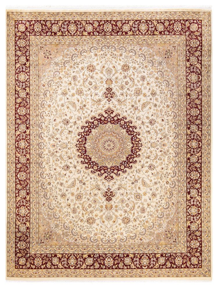Etawah, One-of-a-Kind Hand-Knotted Area Rug Ivory, 8'2"x10'5"