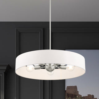 Livex Lighting Venlo 5 Light Brushed Nickel Drum Pendant