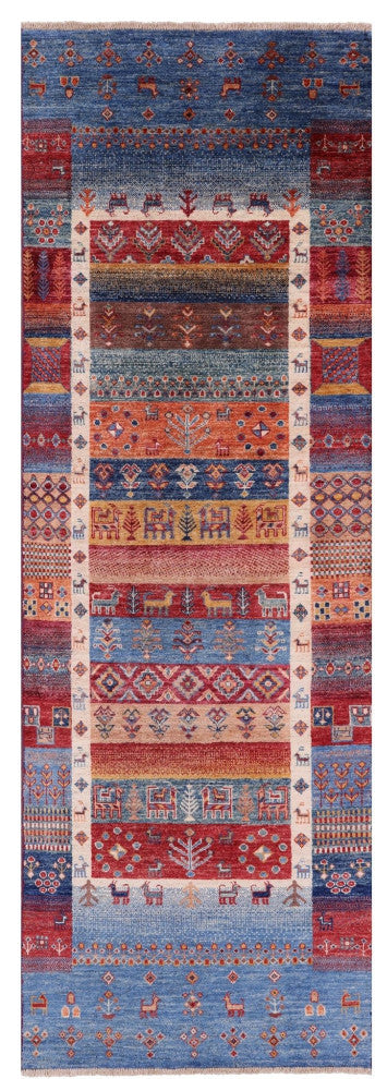 Runner Persian Gabbeh Tribal Hand-Knotted Rug 2' 9" X 8' 1" Q10934