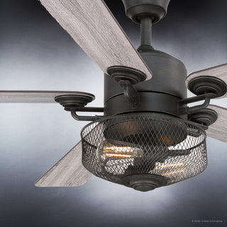 Luxury Vintage Ceiling Fan, Olde Iron, UHP9100, Southport Collection