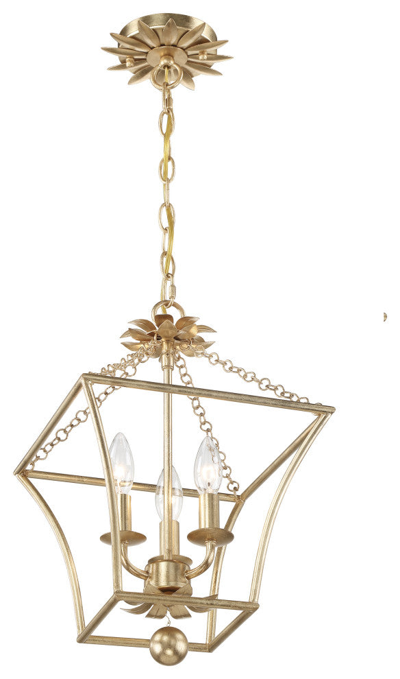Broche 3-Light Antique Gold Lantern