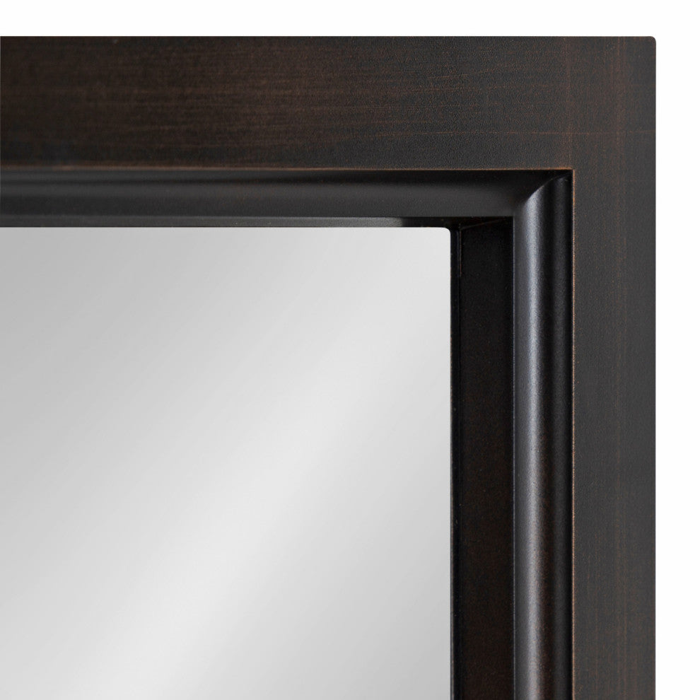 Cassat Framed Wall Accent Mirror, Brown 13x30