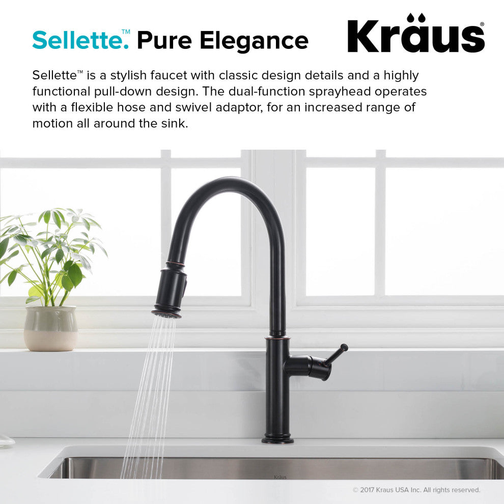 Sellette Pull-Down Kitchen Faucet, Spot-Free Stainless Steel, Soap Dispenser