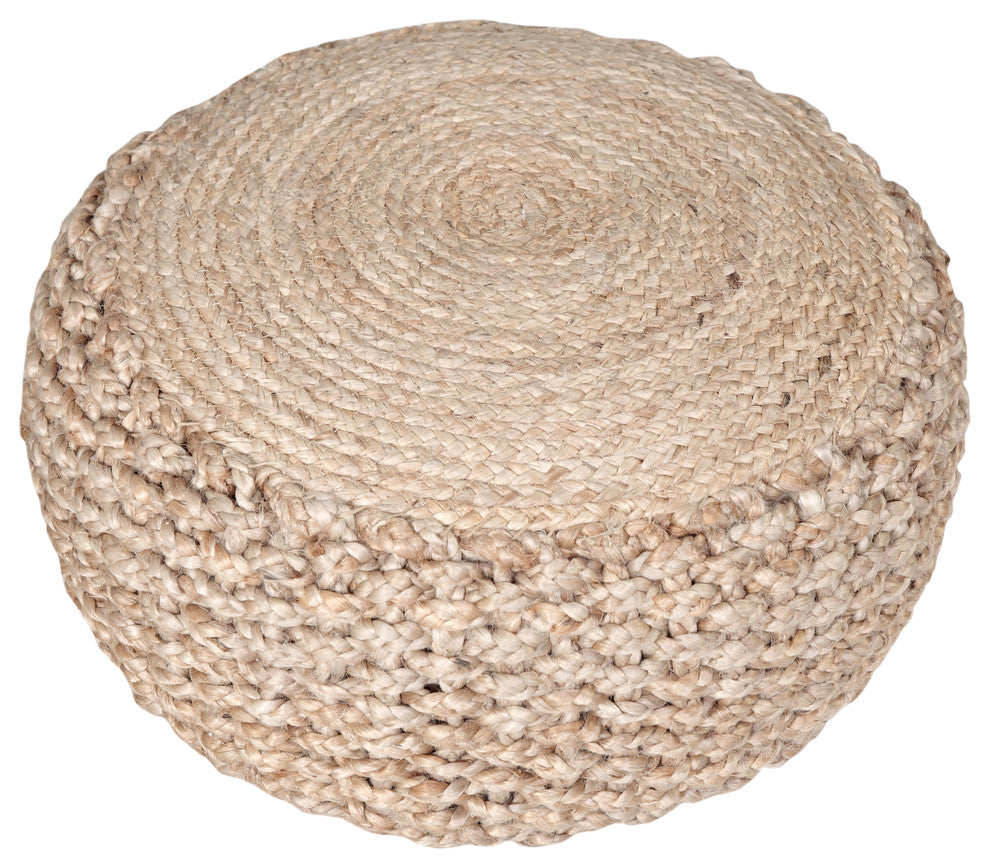 Natural Braided Jute Pouf