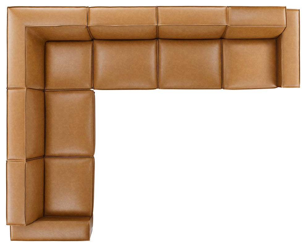 Restore 6-Piece Vegan Leather Sectional Sofa Tan