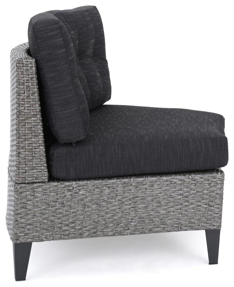 Manantial Outdoor Wicker Round Sofa Set With Cushions, Set of 4