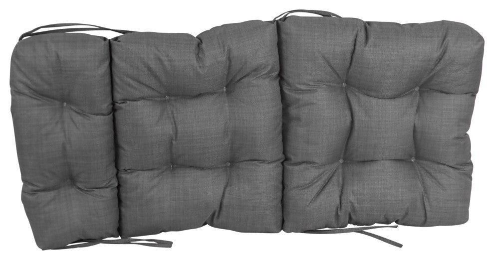 20-"x42" Spun Polyester Solid Outdoor Tufted Chair Cushion Grey