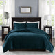 Madison Park Harper 3 Piece Velvet Quilt Set, Teal