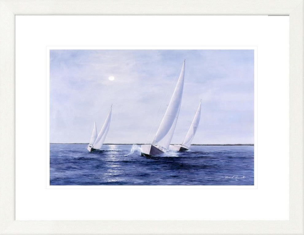 "Blue Sails" Framed Digital Print by Diane Romanello, 27x21"