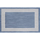 Elgin Transitional Striped Border Blue/Cream Indoor/Outdoor Scatter Mat 2'x3'