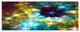 Golden Cosmic Black Hole, Abstract Art on Canvas, 70"x28", 6 Panels