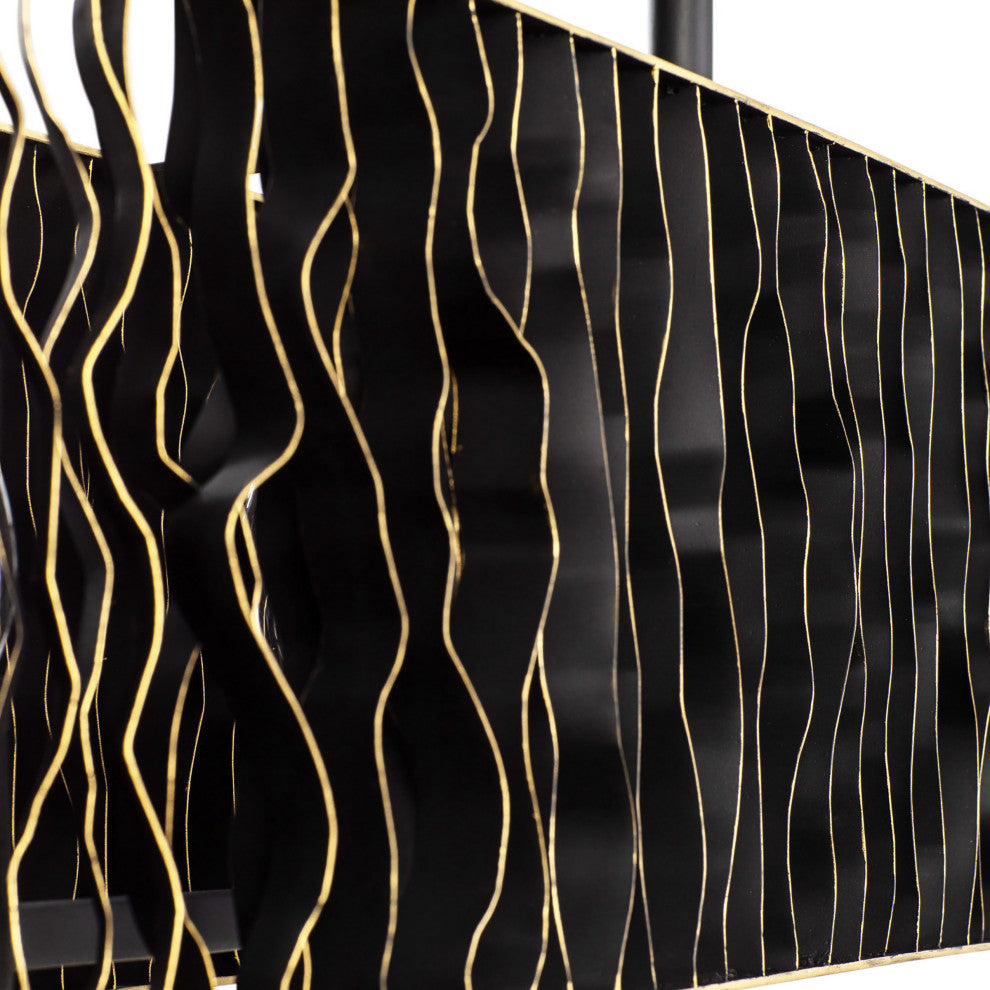 Estela 5-Lt Linear Pendant - Matte Black/French Gold