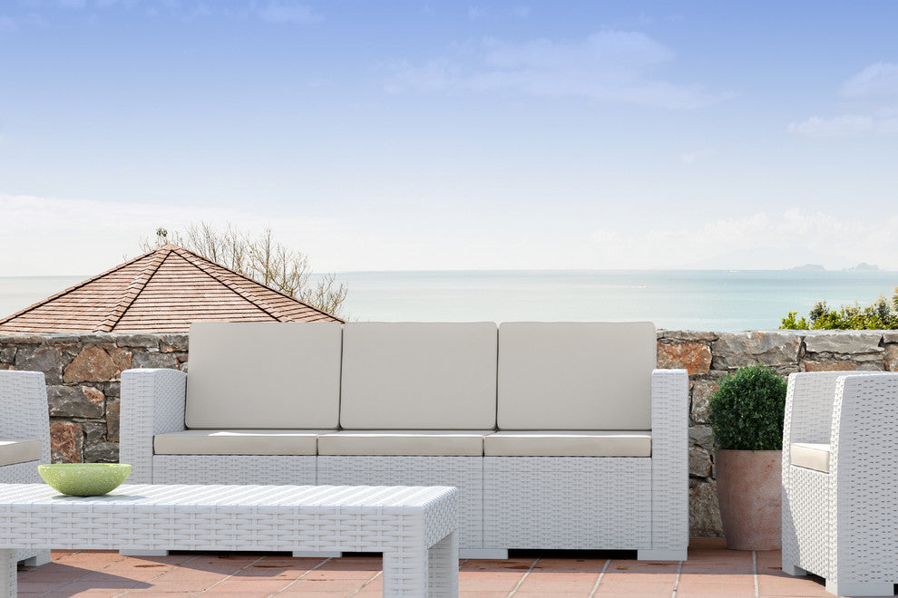 Compamia Monaco 4-Piece 5-Person Patio Seating Set, White