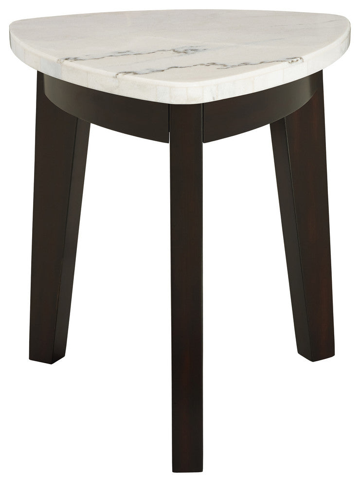Francis White Marble Top End Table